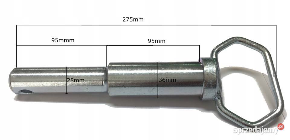 Sworzeń bolec zaczepustopniowany 2836 mm Kamionna