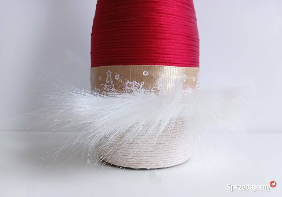 Butelka ręcznie zdobiona Boże Narodzenie Santa śląskie Katowice