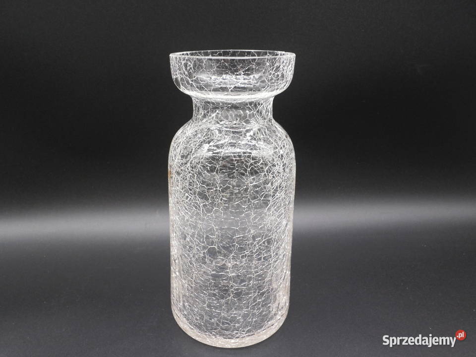 Vintage wazon ze spękanego szkła CRACKLE GLASS Raszków