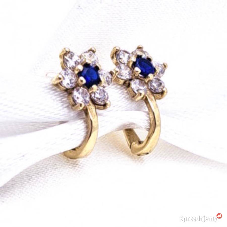Kolczyki kwiatki Złote pr585 zapięcie angielskie Poznań