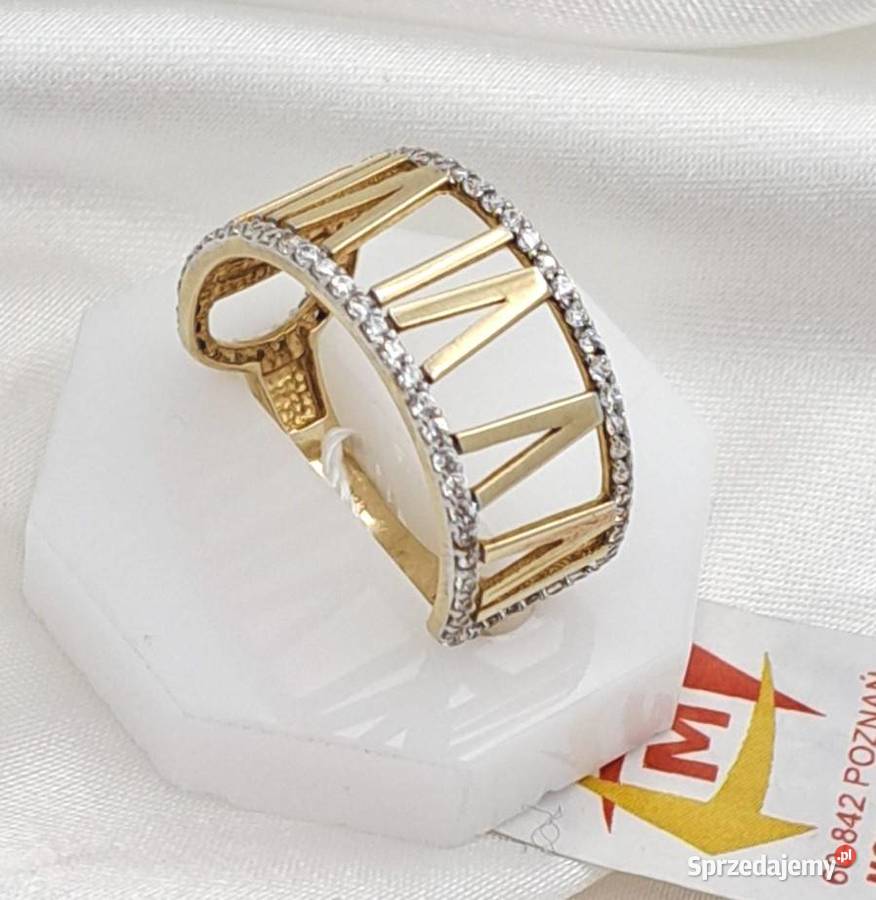 Pierścionek r15 Złoty pr333 Modern cyfry Poznań