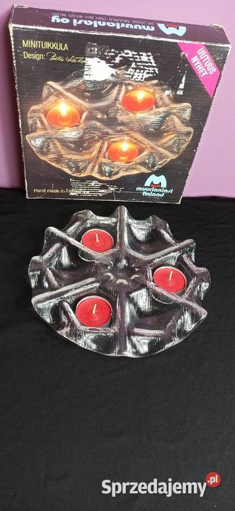 Finlandia szkło artystyczne MUURLA świecznik małopolskie Jasień