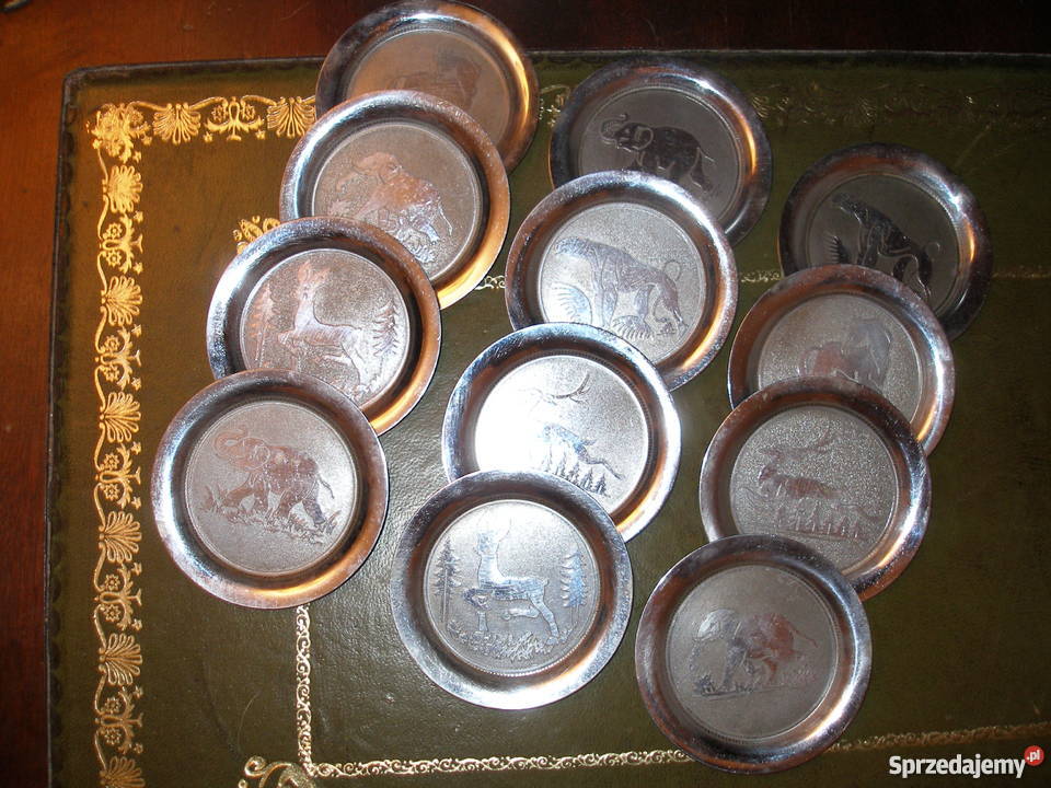 Podstawki platerowane pod szklaneczki kieliszki Antyki, Sztuka, Kolekcje Warszawa