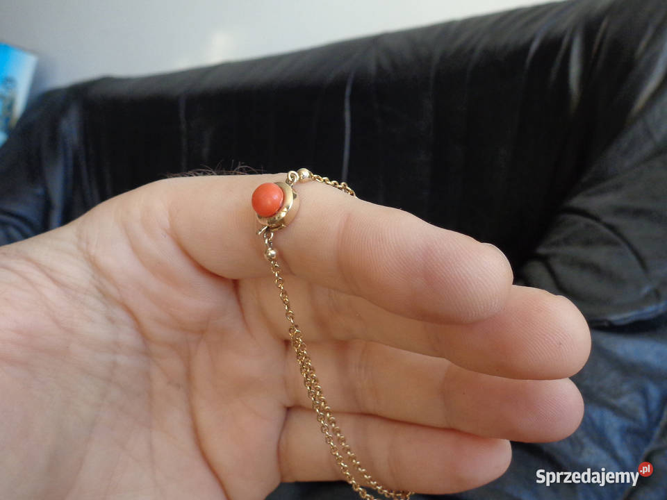 Bransoletka Złota z Koralem Zegarki i Biżuteria Brzeg