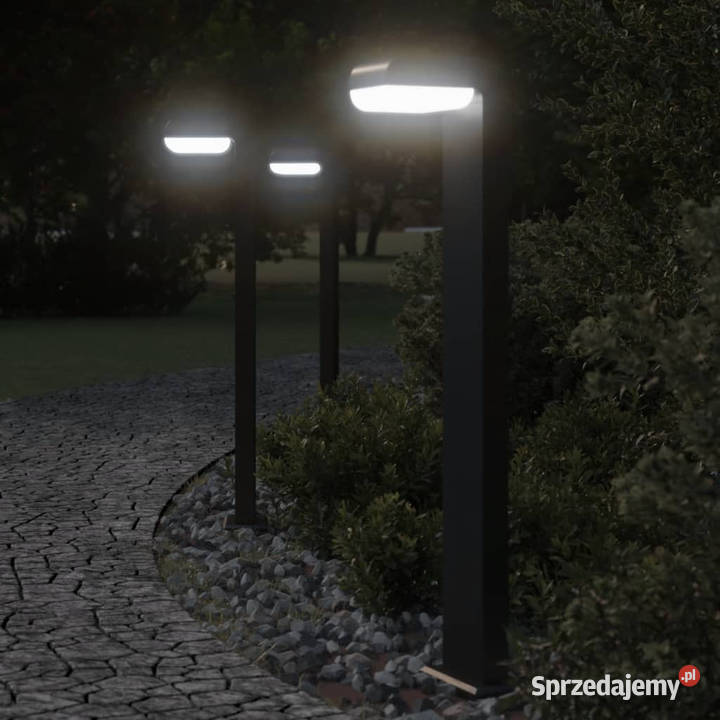 Zewnętrzne lampy stojące 3 czarne 80 aluminium mazowieckie Warszawa
