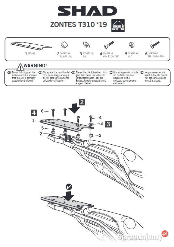 ZONTES ZT310 1921 STELAŻKUFER z OPARCIEM 39L TYŁ Mrągowo