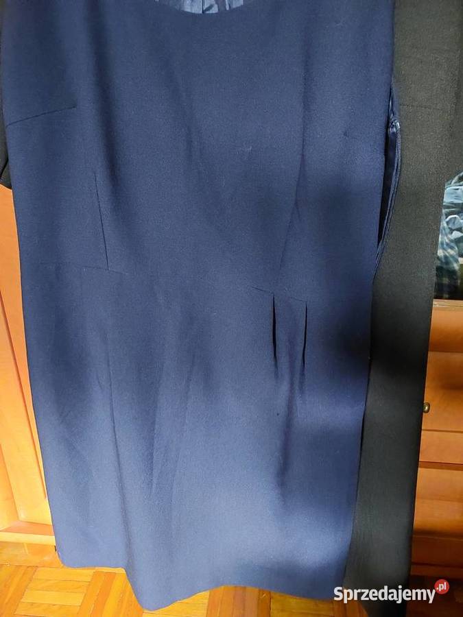 Granatowa elegancka sukienka bez rękawów Wrocław