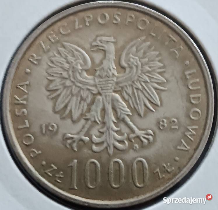 1000 Papież Jan Paweł II 1982 r 2 UNC Konin