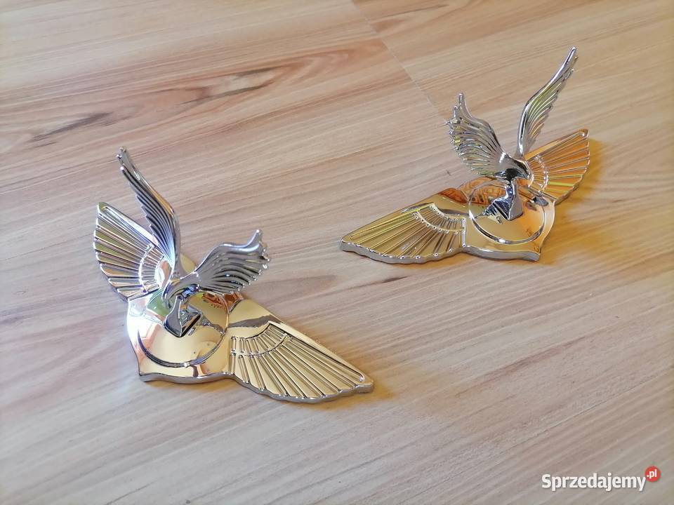Metalowy chromowany Ornament Orła łódzkie Konstantynów Łódzki