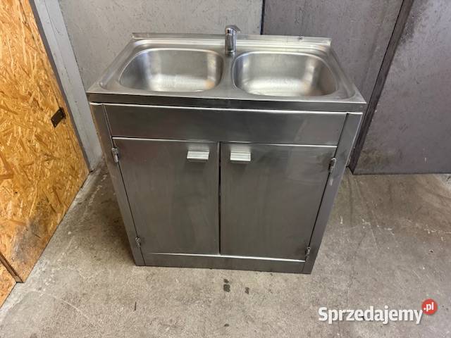 Zlew gastronomiczny dwukomorowy z szafką stal dolnośląskie