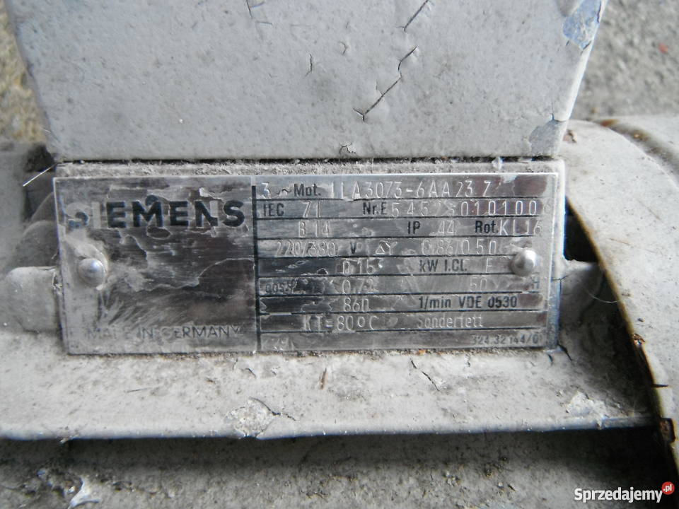 Silnik SIEMENS 1LA30736AA23Z Używany 015kW 860 Chlewiska