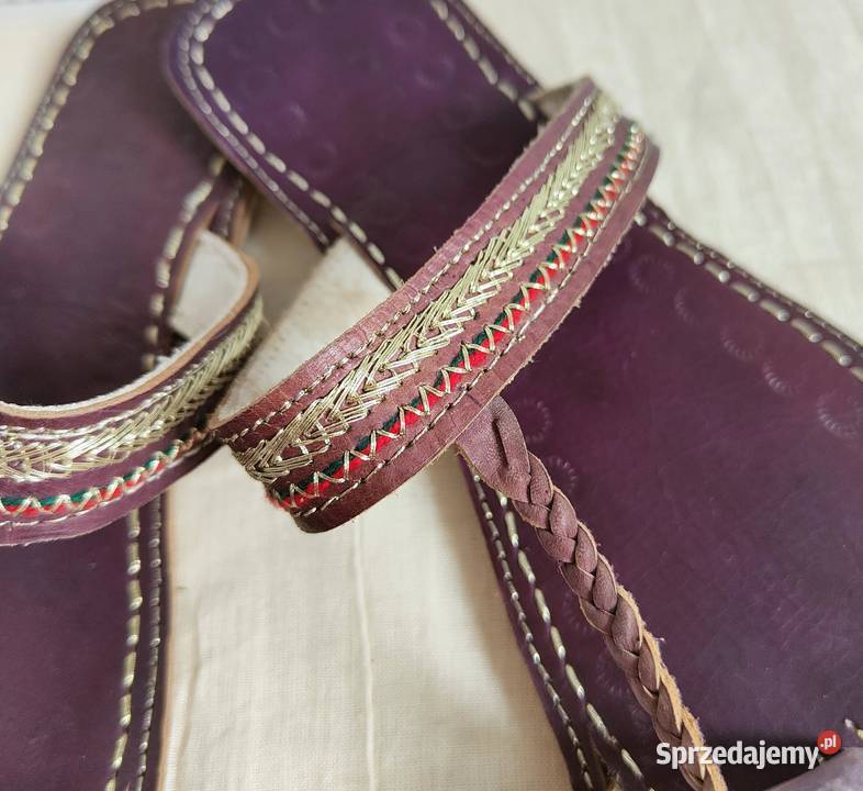 Skórzane japonki kohalpuri 39 brązowe orientalne Sandały i klapki