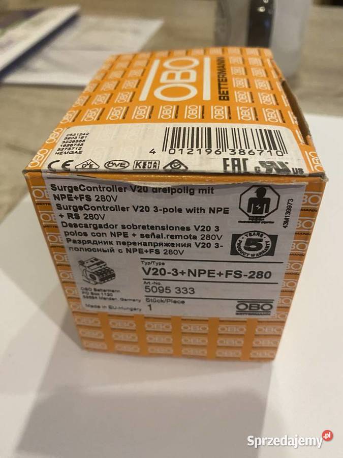 Ogranicznik przepięć OBO V203NPEFS280 Gliwice sprzedam