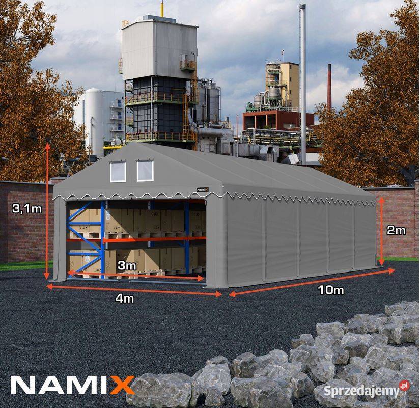 Namiot GRAND 4x10 magazynowy handlowy garaż PVC