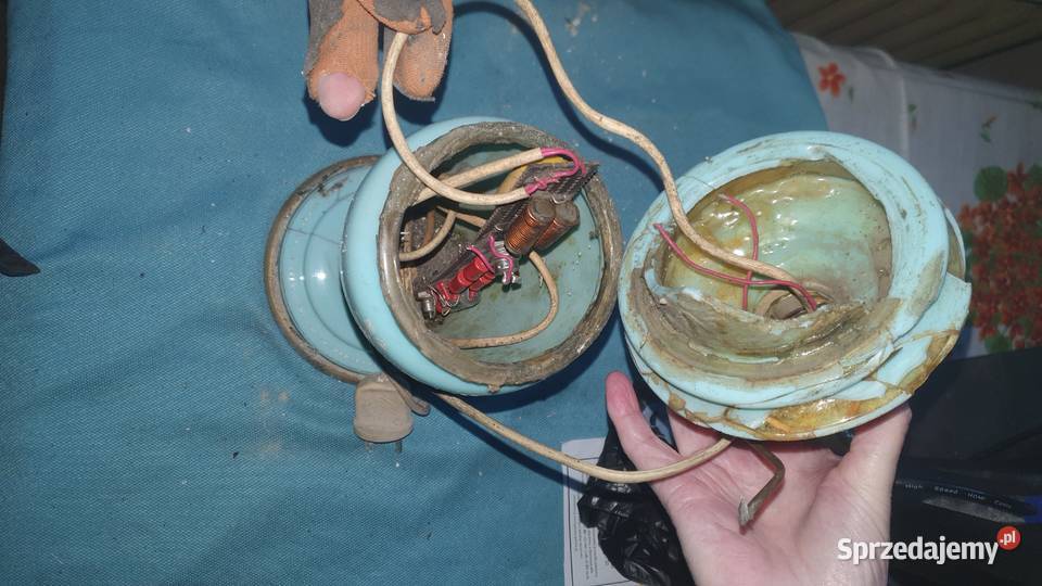 Lampa duża porcelanowa elektryczna art Deco Warszawa