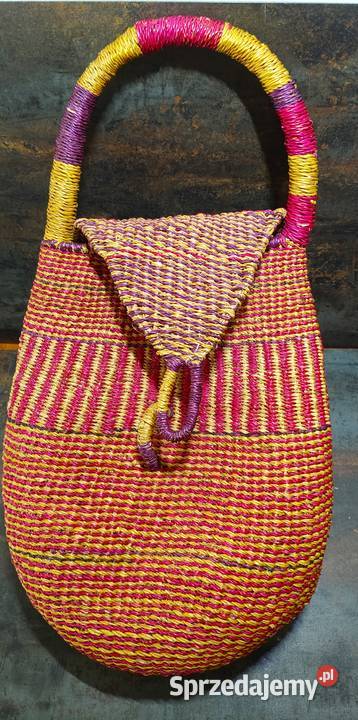 Kosz torba Bolga Ghana ręcznie tkana wielkopolskie