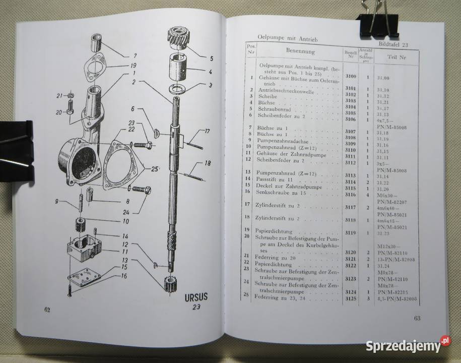 URSUS C45 katalog części wydanie tradycyjny podręcznik