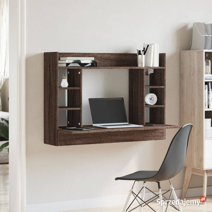 Biurko wiszące brązowy dąb 105x48x75 WM847974 sprzedam