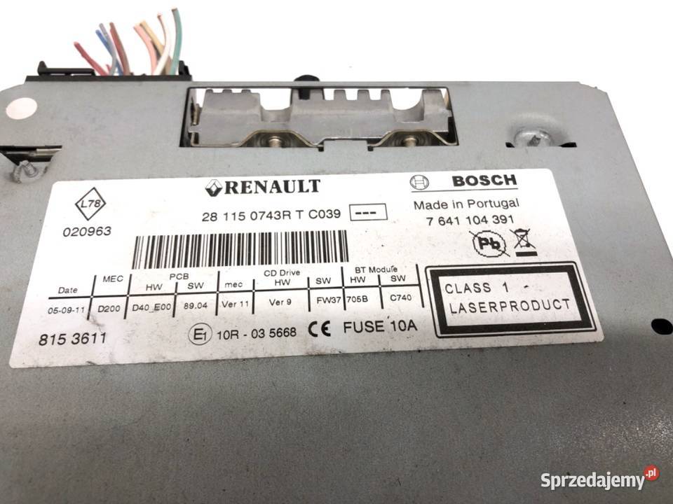 RADIO RENAULT MEGANE III 281150743R ODTWARZACZ