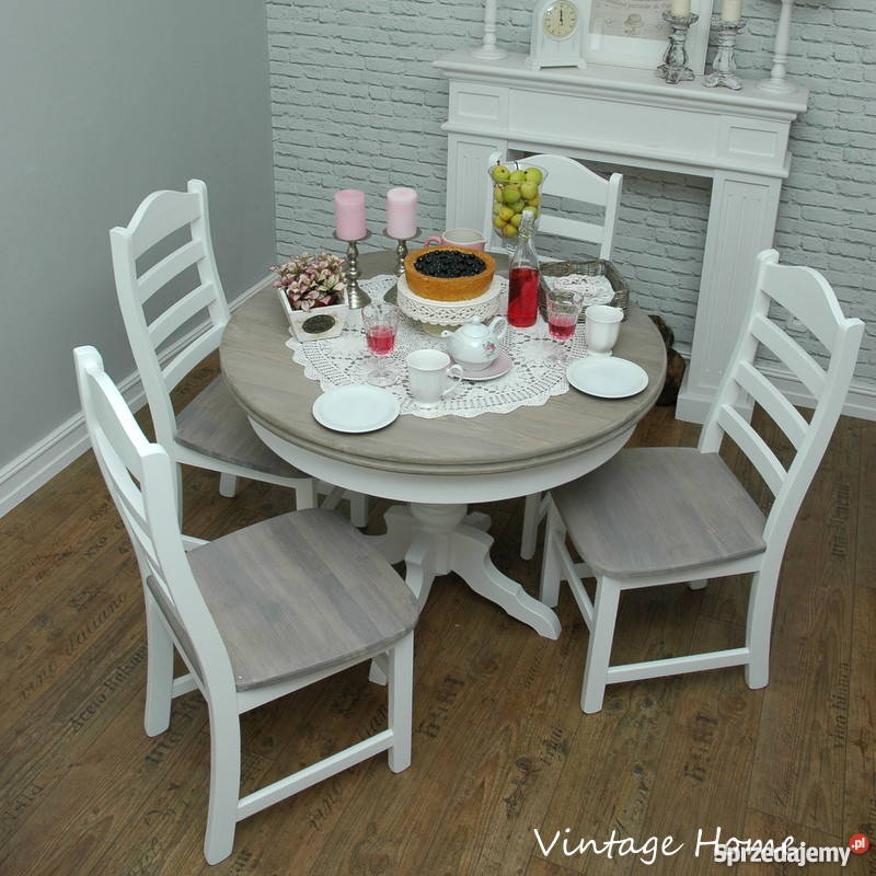 Prowansalski stół OKRĄGŁY cudo Vintage shabby Poznań