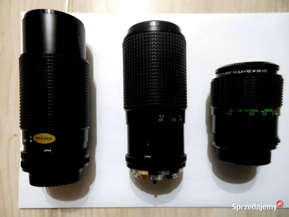 Trzy japońskie teleobiektywy Bartoszyce