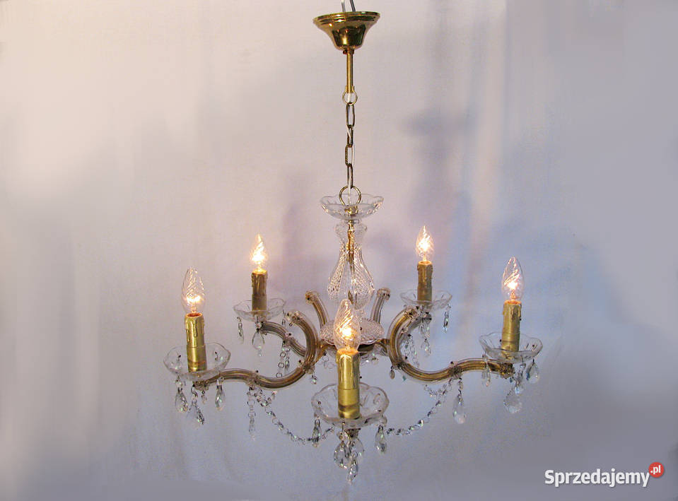 Żyrandol 5ramienny styl Glamour kryształ Lampy wiszące Szczecinek sprzedam