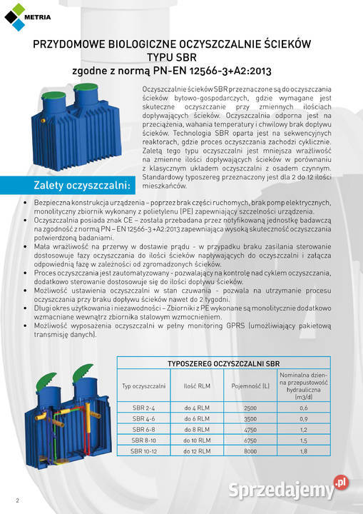 OCZYSZCZALNIA ŚCIEKÓW BIOLOGICZNA SBR 24 Goleniów sprzedam
