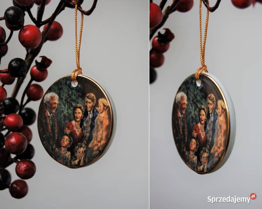 Zawieszka świąteczna porcelana lata 80 Tomy wielokolorowy Dekoracje i ozdoby Lublin