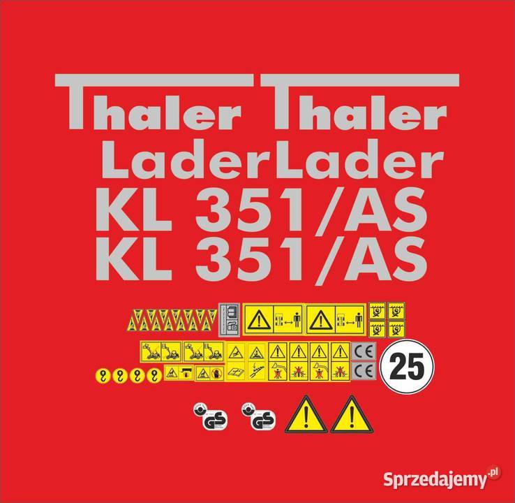 Naklejki Thaler Lader KL 351AS MOCNE I ODPORNE wielkopolskie