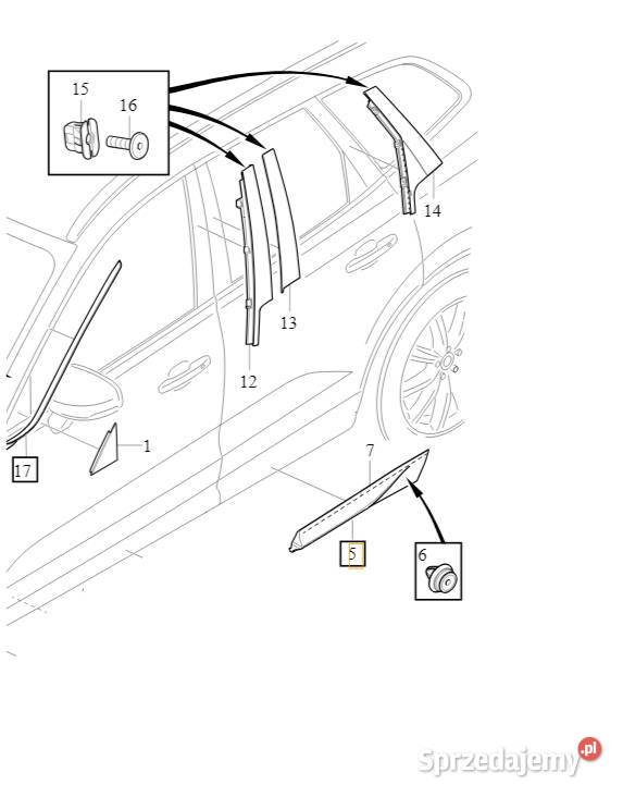 VOLVO XC60 listwa drzwi tylna prawa dolna OE Gadgety motoryzacyjne Bielany Wrocławskie