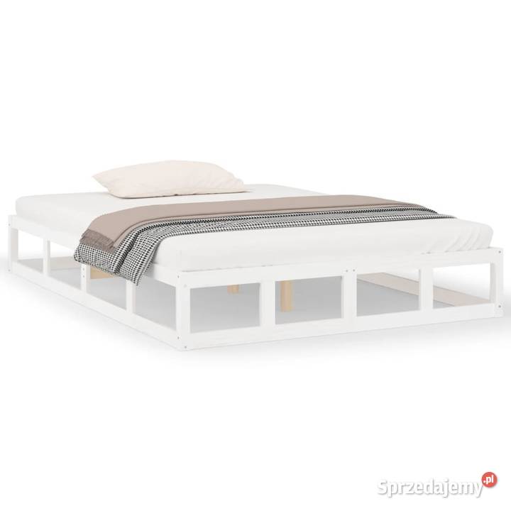 vidaXL Rama łóżka biała 140 x 200 lite Warszawa