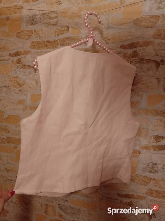 40L RIVER ISLAND Różowa lniana kamizelka Bluzki i koszule Kraków