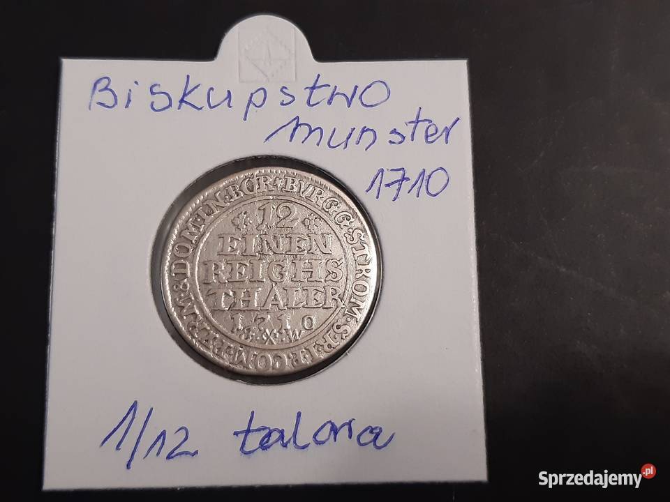 moneta srebrna Biskupstwa Munster z 1710r Numizmatyka Łomża