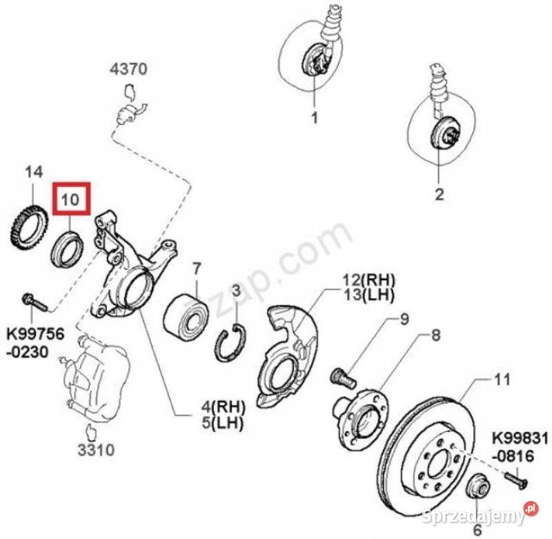 USZCZELNIACZ PÓŁOSI KIA CLARUS 9800 20 zASO lubelskie