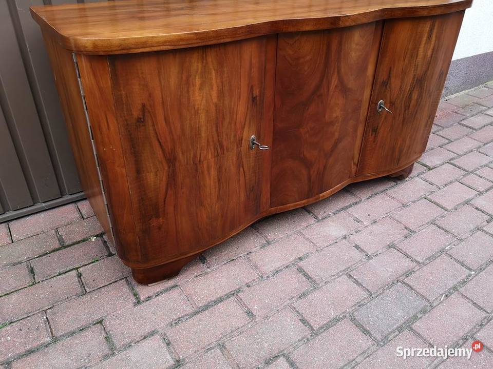 Komoda ARTDECO RTV Orzech Niska Stara Renowacji Meble Swarzędz