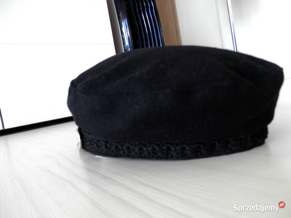 Czapka Bosmanka Czarna Wełniana Baker Boy Cap podlaskie Łomża