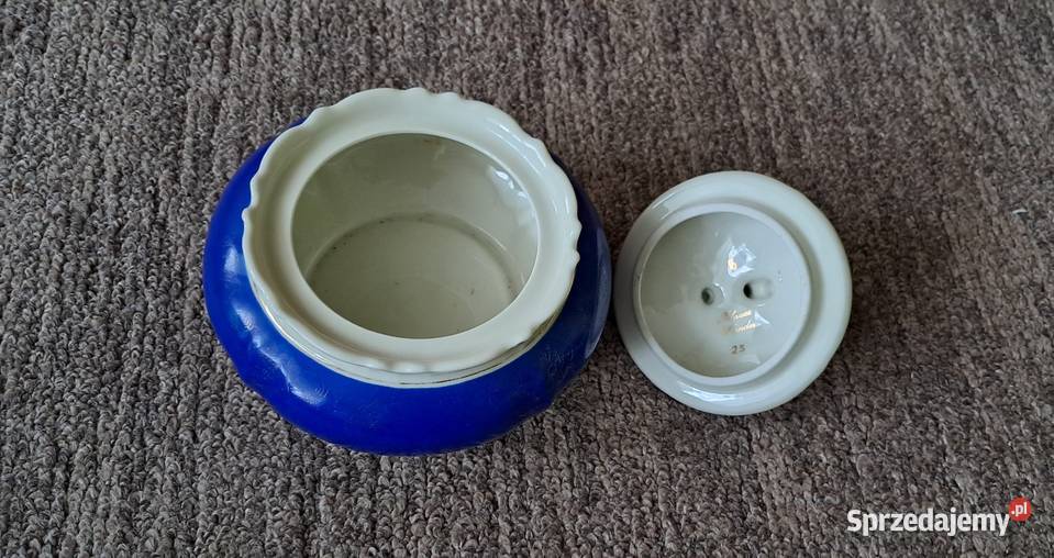 Cukiernica Szkatułka porcelana kobaltowa ALKA Suwałki sprzedam