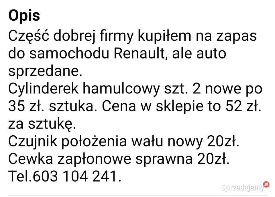 Części Ostróda sprzedam