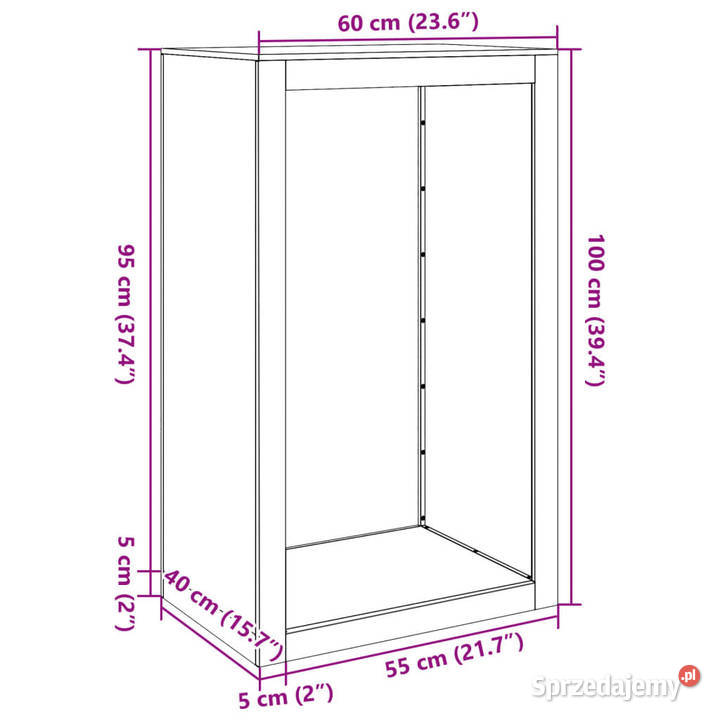 Stojak na drewno opałowe 60x40x100 stal Warszawa