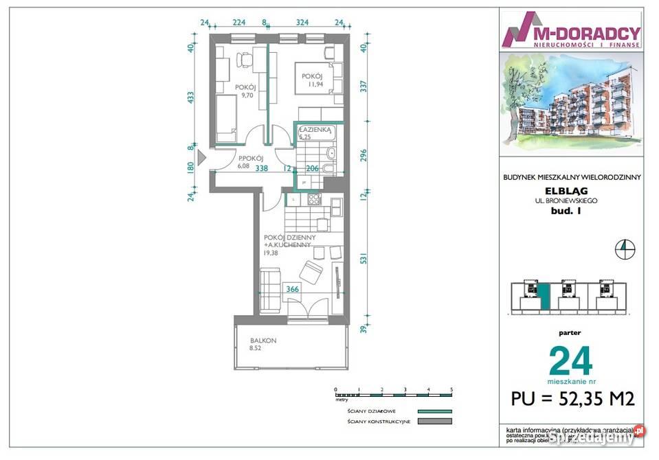 ELBLĄG BRONIEWSKIEGO NISKA WYSOKI KOMFORT DEWELO blok Nieruchomości Elbląg sprzedam