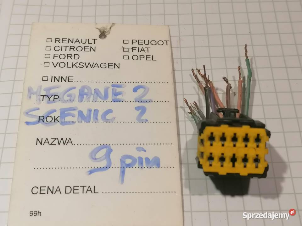 wtyczka do lusterka 5pin7pin9pin Renault Megane Piotrków Trybunalski