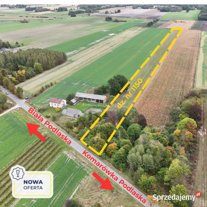 Działka 145ha z możliwością zabudowy Kolembrody lubelskie