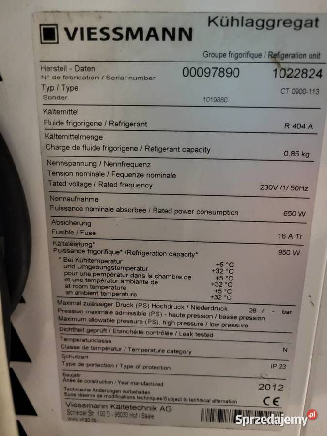 Agregat chłodniczy Ratoszyn Pierwszy