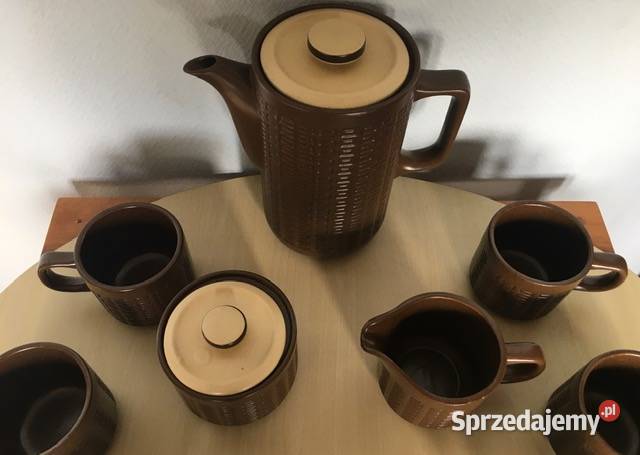 Vintage Elegancki brązowy komplet do kawy Nowy Sącz