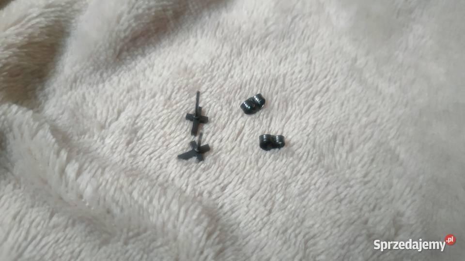 Kolczyki wkrętki ze stali nierdzewnej krzyże śląskie Tarnowskie Góry