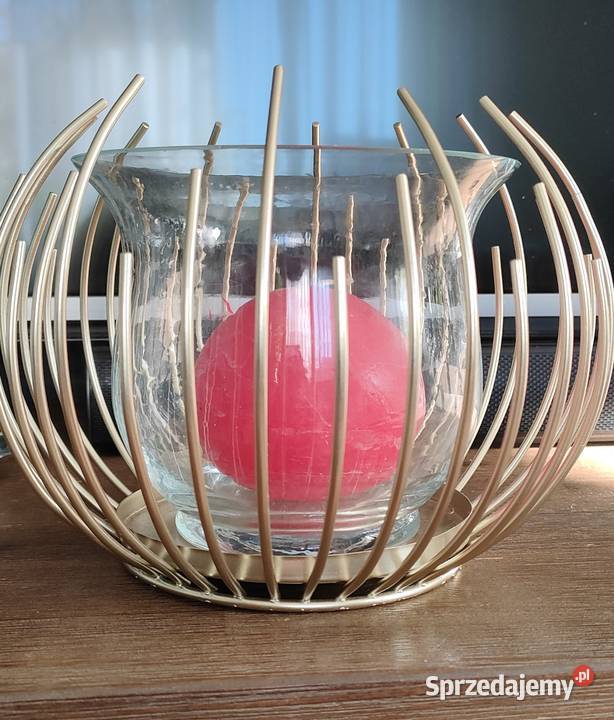 Lampion świecznik szkło plus metal Lublin sprzedam