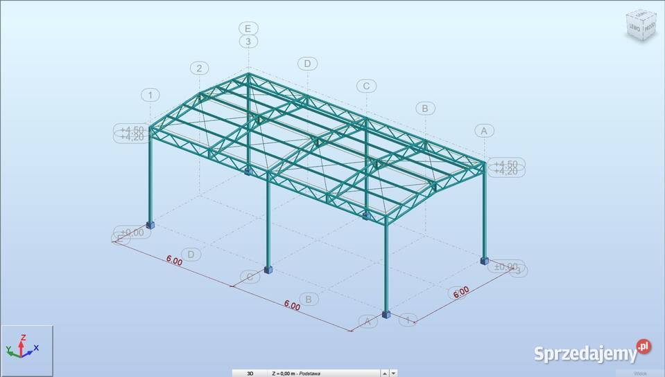 Konstrukcja Stalowa Dwuspadowa 6m x 12m Wiata Rawa Mazowiecka
