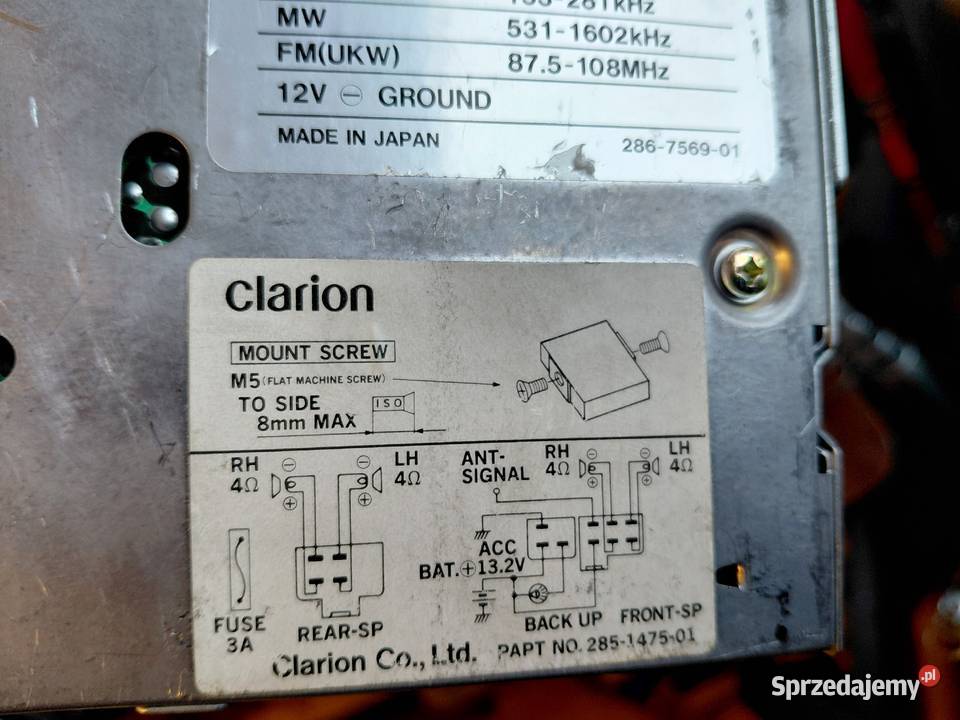 Radio do Nissana Clarion PN9520U Gostynin