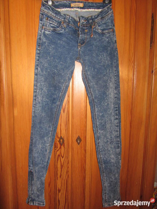 Spodnie rurki marmurki dżinsy z suwakami Piaski