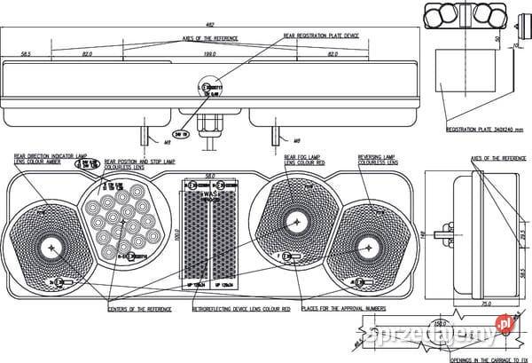 Lampa zespolona tylna LED 259 lewa 24 V Kamionna